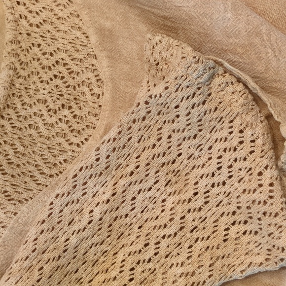 Cotton Ways Gauzy Modest Art to Wear Lagenlook Neutral color Tunic Top large - Picture 9 of 9